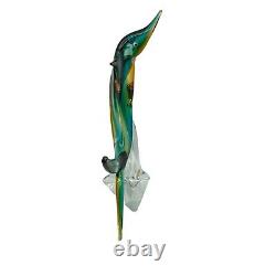 ICET Arte Venezuela Murano Hand Blown Glass Green Clear Fish Millefiori Eyes