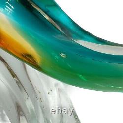 ICET Arte Venezuela Murano Hand Blown Glass Green Clear Fish Millefiori Eyes