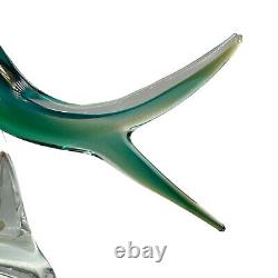 ICET Arte Venezuela Murano Hand Blown Glass Green Clear Fish Millefiori Eyes