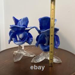 ICET Murano ARTE Hand Blown Art Glass Flower Candle Holder Rare 1960s Vintage