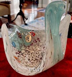 ITALIAN MURANO GLASS SWAN, DEI MAESTRI DI, Made by Techniques of MURANO MASTERS