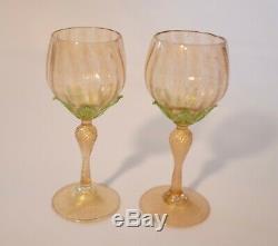 Iridescent Murano Salviati Wine Glasses (Set of 2)