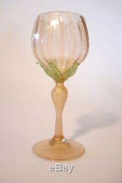 Iridescent Murano Salviati Wine Glasses (Set of 2)
