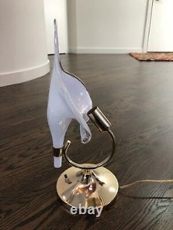 Italian Hand Blown Murano Glass Calla Lilly Table Lamp By Franco Luce