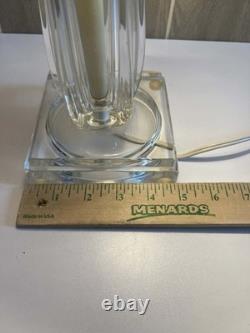 Italian Hand Blown Murano Pink Glass Rippled Swirl Table Lamp & Ruffled Shade