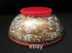 Italian Murano Art Glass Millefiori & Gold Aventurine Bowl Signed A Poggi