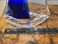 Italian Murano Glass Sailboat Large 15 Hand Blown Deep Blue