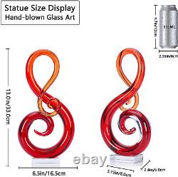 Italian Murano Glass Sculpture 13 H Large Red Hand Blown Music Note