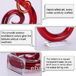 Italian Murano Glass Sculpture 13 H Large Red Hand Blown Music Note