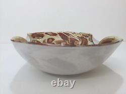 Italian Murano Hand Blown Art Glass Tutti Frutti Bowl WithSilver & Gold Flakes