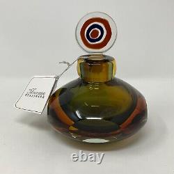 Italian Murano Hand Blown Brown Art Glass Perfume Bottle New
