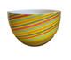 Italian Murano Signed Cenedese hand blown mulitcolored striped art glass bowl