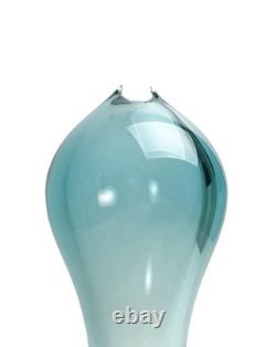 Italian Murano Vase Hand Blown Art Glass / UNIQUE 15x6x6 Heavy