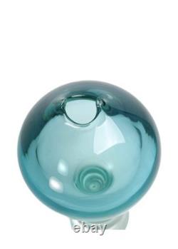 Italian Murano Vase Hand Blown Art Glass / UNIQUE 15x6x6 Heavy