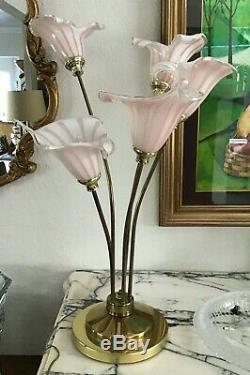 Italian Murano hand blown Calla Lilies Table Lamp