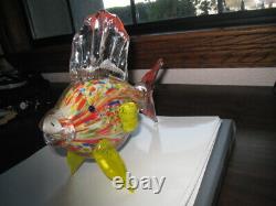 Italian Murano hand blown signed Dante Veni Glass Figurine Tropical Fish