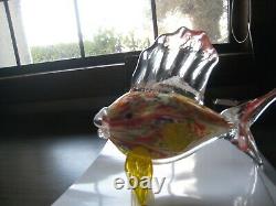 Italian Murano hand blown signed Dante Veni Glass Figurine Tropical Fish