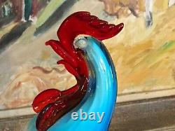 Italian Venetian Murano Colorful a Glass Rooster Found in France Vintage