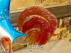 Italian Venetian Murano Colorful a Glass Rooster Found in France Vintage