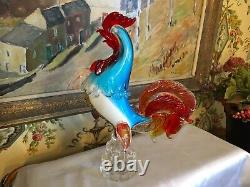 Italian Venetian Murano Colorful a Glass Rooster Found in France Vintage