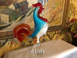 Italian Venetian Murano Colorful a Glass Rooster Found in France Vintage