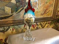 Italian Venetian Murano Colorful a Glass Rooster Found in France Vintage