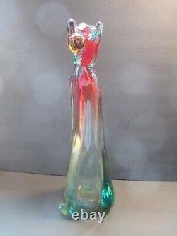 LARGE 14 MURANO Italy Art Glass Figure Dog Multicolor Hand Blown C73