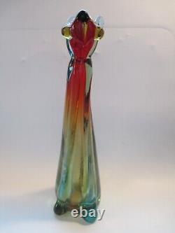 LARGE 14 MURANO Italy Art Glass Figure Dog Multicolor Hand Blown C73