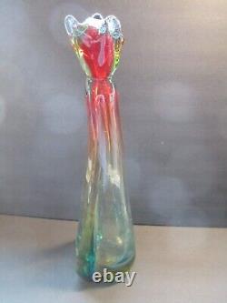 LARGE 14 MURANO Italy Art Glass Figure Dog Multicolor Hand Blown C73