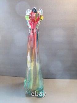 LARGE 14 MURANO Italy Art Glass Figure Dog Multicolor Hand Blown C73