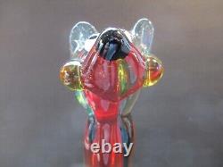 LARGE 14 MURANO Italy Art Glass Figure Dog Multicolor Hand Blown C73