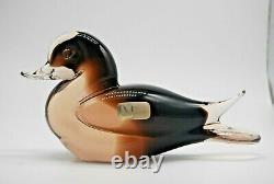 LARGE 9 vintage Murano Nason label sommerso glass mallard duck sculpture 1.3KG