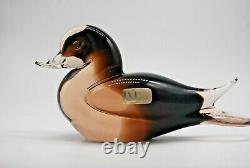 LARGE 9 vintage Murano Nason label sommerso glass mallard duck sculpture 1.3KG