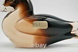 LARGE 9 vintage Murano Nason label sommerso glass mallard duck sculpture 1.3KG