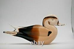 LARGE 9 vintage Murano Nason label sommerso glass mallard duck sculpture 1.3KG