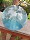 LARGE BLUE HAND BLOWN GLASS BALL CONTROLLED BUBBLES by R D DALBEY RARE