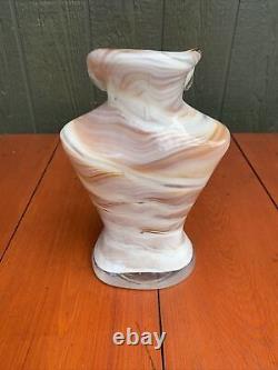 LARGE HAND BLOWN VASE MURANO STYLE WOMAN BUST TORSO NECKLACE HOLDER 8 Pounds