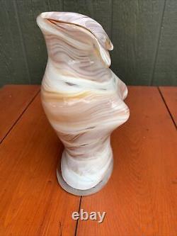 LARGE HAND BLOWN VASE MURANO STYLE WOMAN BUST TORSO NECKLACE HOLDER 8 Pounds