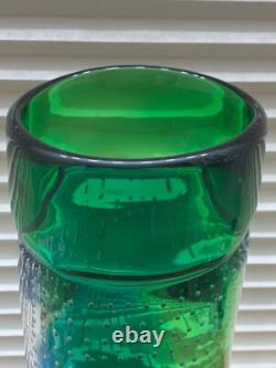 LARGE Murano Glass Hand Blown Controlled Bubble Vase by Bullicante, 12 1/8 inch