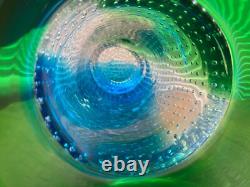 LARGE Murano Glass Hand Blown Controlled Bubble Vase by Bullicante, 12 1/8 inch
