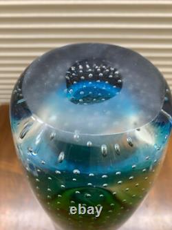 LARGE Murano Glass Hand Blown Controlled Bubble Vase by Bullicante, 12 1/8 inch
