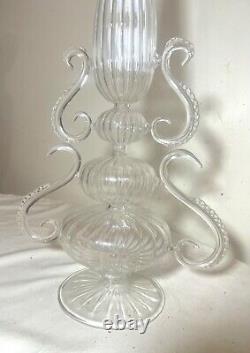 LARGE antique hand blown Italian Venetian Murano glass centerpiece sculpture art