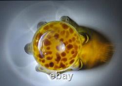 LOW PRICE! ELEGANT MURANO TORTOISE SHELL VASE HAND BLOWN GLASS 8.5x9.5x8.5