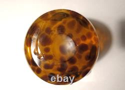 LOW PRICE! ELEGANT MURANO TORTOISE SHELL VASE HAND BLOWN GLASS 8.5x9.5x8.5