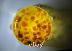 LOW PRICE! ELEGANT MURANO TORTOISE SHELL VASE HAND BLOWN GLASS 8.5x9.5x8.5