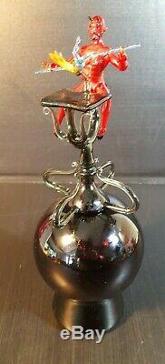LUCIO BUBACCO Murano Hand Blown Glass Satan Devil Perfume Bottle SIGNED Original