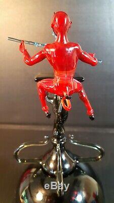 LUCIO BUBACCO Murano Hand Blown Glass Satan Devil Perfume Bottle SIGNED Original