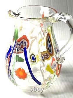 Laguna B. Marie Brandolini Murano Italy Hand Blown Fused Art Glass 8Pitcher