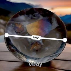 Large 14.5 Inch Murano Style Hand Blown Art Glass Charger Plate Signed 2001