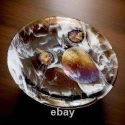 Large 14.5 Inch Murano Style Hand Blown Art Glass Charger Plate Signed 2001